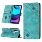 For Motorola Moto E30 / E40 / E20 Skin-feel Embossed Leather Phone Case(Green) - 1