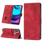 For Motorola Moto E30 / E40 / E20 Skin-feel Embossed Leather Phone Case(Red) - 1