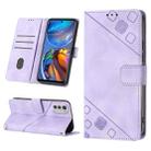 For Motorola Moto E32 4G / E32S Skin-feel Embossed Leather Phone Case(Light Purple) - 1