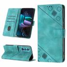 For Motorola Moto Edge 30 Skin-feel Embossed Leather Phone Case(Green) - 1