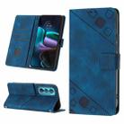 For Motorola Moto Edge 30 Skin-feel Embossed Leather Phone Case(Blue) - 1