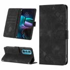 For Motorola Moto Edge 30 Skin-feel Embossed Leather Phone Case(Black) - 1