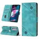 For Motorola Edge 30 Pro / Edge+ 2022 Skin-feel Embossed Leather Phone Case(Green) - 1