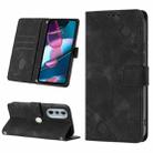 For Motorola Edge 30 Pro / Edge+ 2022 Skin-feel Embossed Leather Phone Case(Black) - 1