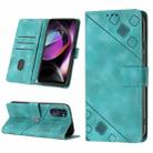 For Motorola Moto G 5G 2022 Skin-feel Embossed Leather Phone Case(Green) - 1