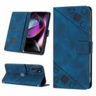 For Motorola Moto G 5G 2022 Skin-feel Embossed Leather Phone Case(Blue) - 1