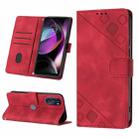 For Motorola Moto G 5G 2022 Skin-feel Embossed Leather Phone Case(Red) - 1