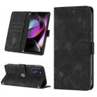 For Motorola Moto G 5G 2022 Skin-feel Embossed Leather Phone Case(Black) - 1