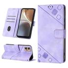 For Motorola Moto G32 Skin-feel Embossed Leather Phone Case(Light Purple) - 1