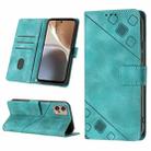 For Motorola Moto G32 Skin-feel Embossed Leather Phone Case(Green) - 1