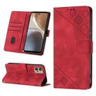 For Motorola Moto G32 Skin-feel Embossed Leather Phone Case(Red) - 1