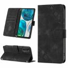 For Motorola Moto G52 Skin-feel Embossed Leather Phone Case(Black) - 1