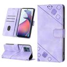 For Motorola Moto S30 Pro 5G Skin-feel Embossed Leather Phone Case(Light Purple) - 1