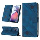 For Motorola Moto S30 Pro 5G Skin-feel Embossed Leather Phone Case(Blue) - 1