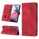 For Motorola Moto S30 Pro 5G Skin-feel Embossed Leather Phone Case(Red) - 1