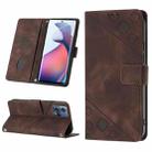 For Motorola Moto S30 Pro 5G Skin-feel Embossed Leather Phone Case(Brown) - 1