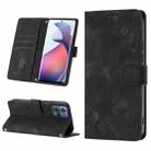 For Motorola Moto S30 Pro 5G Skin-feel Embossed Leather Phone Case(Black) - 1