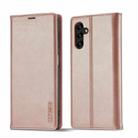 For Samsung Galaxy A14 4G / 5G LC.IMEEKE Strong Magnetism Microfiber Leather Phone Case(Rose Gold) - 1