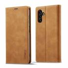 For Samsung Galaxy A14 4G / 5G LC.IMEEKE Strong Magnetism Microfiber Leather Phone Case(Brown) - 1