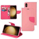 For Samsung Galaxy S23 5G Mercury Contrast Color Splicing Leather Phone Case(Pink) - 1