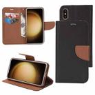 For Samsung Galaxy S23 5G Mercury Contrast Color Splicing Leather Phone Case(Brown) - 1