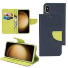 For Samsung Galaxy S23 Ultra 5G Mercury Contrast Color Splicing Leather Phone Case(Dark Blue) - 1