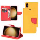 For Samsung Galaxy S23 Ultra 5G Mercury Contrast Color Splicing Leather Phone Case(Yellow) - 1