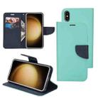 For Samsung Galaxy S22 5G Mercury Contrast Color Splicing Leather Phone Case(Mint Color) - 1