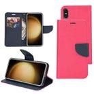 For Samsung Galaxy S22 5G Mercury Contrast Color Splicing Leather Phone Case(Rose Red) - 1