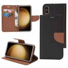 For Samsung Galaxy S22 5G Mercury Contrast Color Splicing Leather Phone Case(Brown) - 1