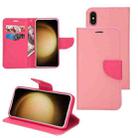 For Samsung Galaxy S22+ 5G Mercury Contrast Color Splicing Leather Phone Case(Pink) - 1