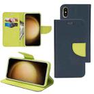 For Samsung Galaxy S22 Ultra 5G Mercury Contrast Color Splicing Leather Phone Case(Dark Blue) - 1