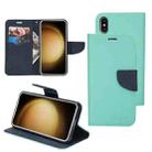 For Samsung Galaxy S21 5G Mercury Contrast Color Splicing Leather Phone Case(Mint Color) - 1