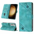 For Samsung Galaxy S23 5G Skin-feel Embossed Leather Phone Case(Green) - 1