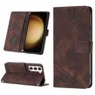 For Samsung Galaxy S23+ 5G Skin-feel Embossed Leather Phone Case(Brown) - 1