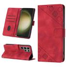 For Samsung Galaxy S23 Ultra 5G Skin-feel Embossed Leather Phone Case(Red) - 1