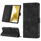 For Samsung Galaxy S22 5G Skin-feel Embossed Leather Phone Case(Black) - 1