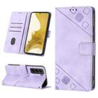 For Samsung Galaxy S22+ 5G Skin-feel Embossed Leather Phone Case(Light Purple) - 1