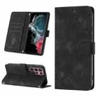For Samsung Galaxy S22 Ultra 5G Skin-feel Embossed Leather Phone Case(Black) - 1