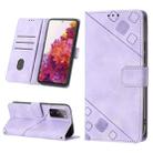 For Samsung Galaxy S20 FE / S20 2022 Skin-feel Embossed Leather Phone Case(Light Purple) - 1