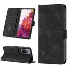 For Samsung Galaxy S20 FE / S20 2022 Skin-feel Embossed Leather Phone Case(Black) - 1