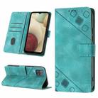 For Samsung Galaxy A12 / M12 Skin-feel Embossed Leather Phone Case(Green) - 1