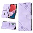 For Samsung Galaxy A13 Lite / A13 4G Skin-feel Embossed Leather Phone Case(Light Purple) - 1