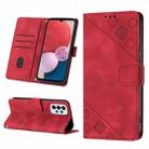 For Samsung Galaxy A13 Lite / A13 4G Skin-feel Embossed Leather Phone Case(Red) - 1