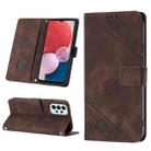 For Samsung Galaxy A13 Lite / A13 4G Skin-feel Embossed Leather Phone Case(Brown) - 1