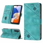 For Samsung Galaxy A14 5G Skin-feel Embossed Leather Phone Case(Green) - 1