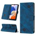 For Samsung Galaxy A14 5G Skin-feel Embossed Leather Phone Case(Blue) - 1