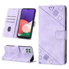 For Samsung Galaxy A22 5G Skin-feel Embossed Leather Phone Case(Light Purple) - 1