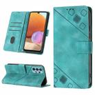 For Samsung Galaxy A32 4G Skin-feel Embossed Leather Phone Case(Green) - 1