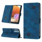 For Samsung Galaxy A32 4G Skin-feel Embossed Leather Phone Case(Blue) - 1